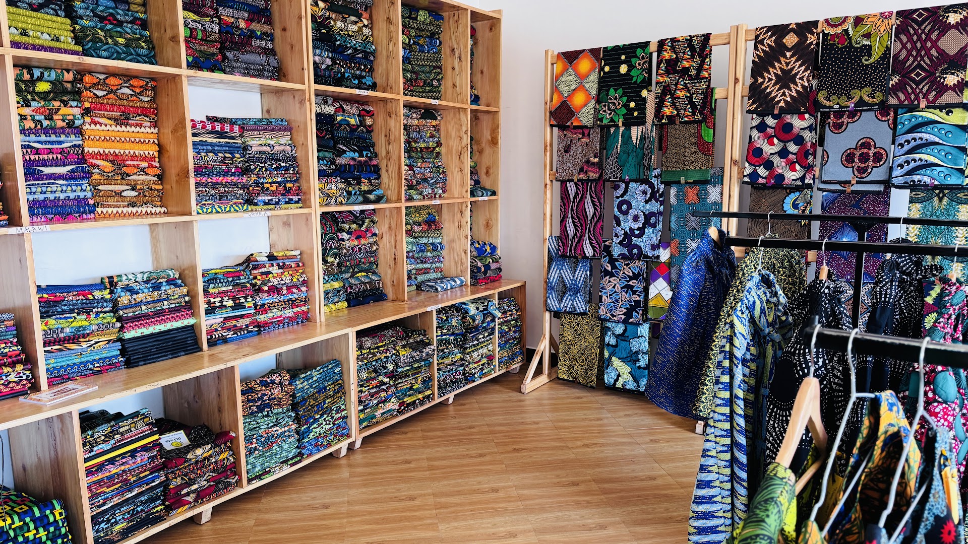 Made in Moshi Kitenge Shop: clear display of shop products
