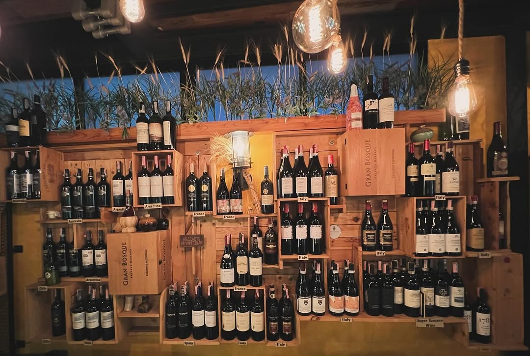 Witching Well: attractive display of wine bottles