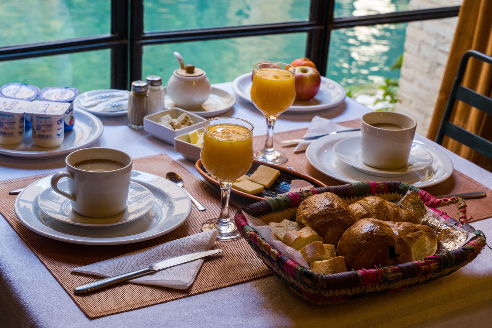 La Table de François: appetizing breakfast setting with view