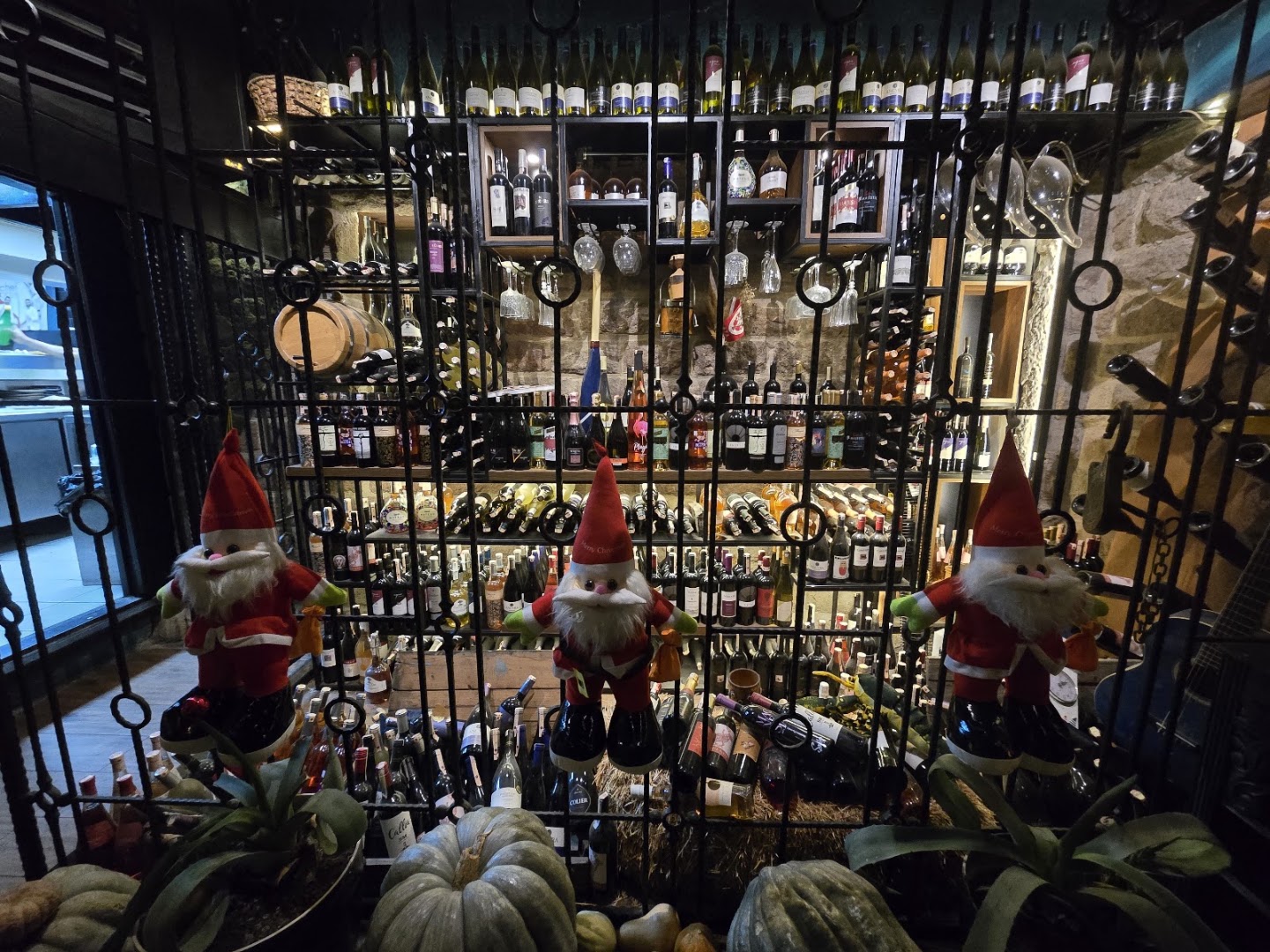 Chef Bro's: atmospheric wine cellar interior shot