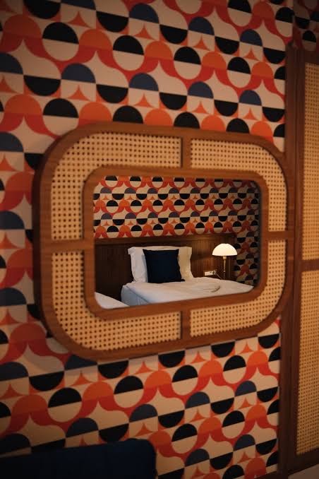 74 Hotel: stylish hotel room interior shot