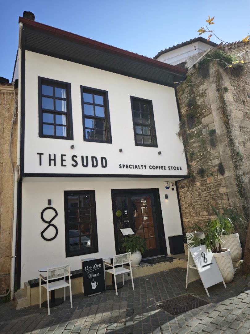 The Sudd Coffee: clear, professional exterior shot