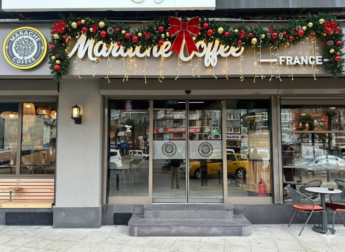 Marache Coffee: clear, professional exterior storefront photo