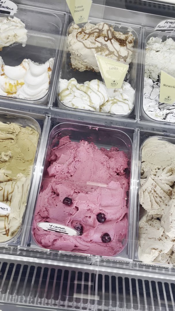 Mio Gelato: appetizing display of gelato flavors