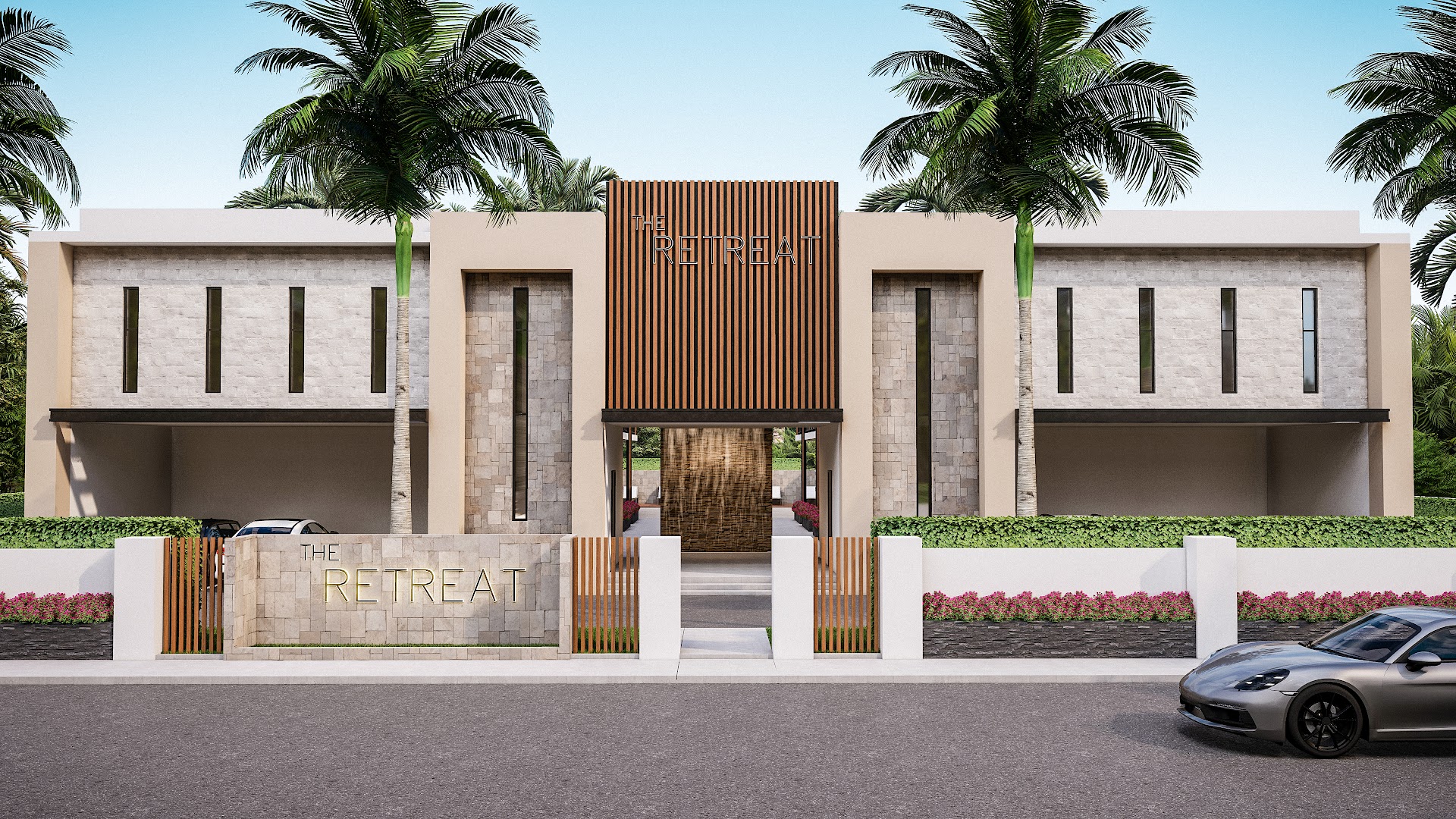 The Retreat TCI: professional exterior architectural rendering