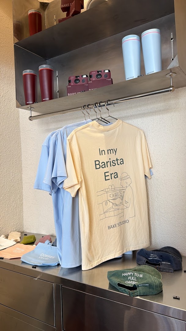 Bake Studio: branded merchandise and interior