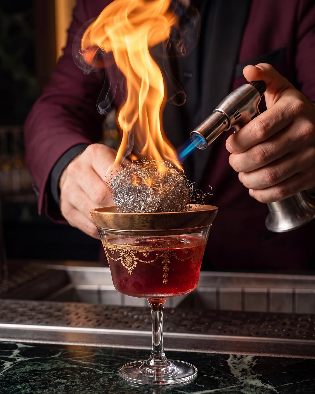 Uncut: professional high-quality cocktail preparation photo