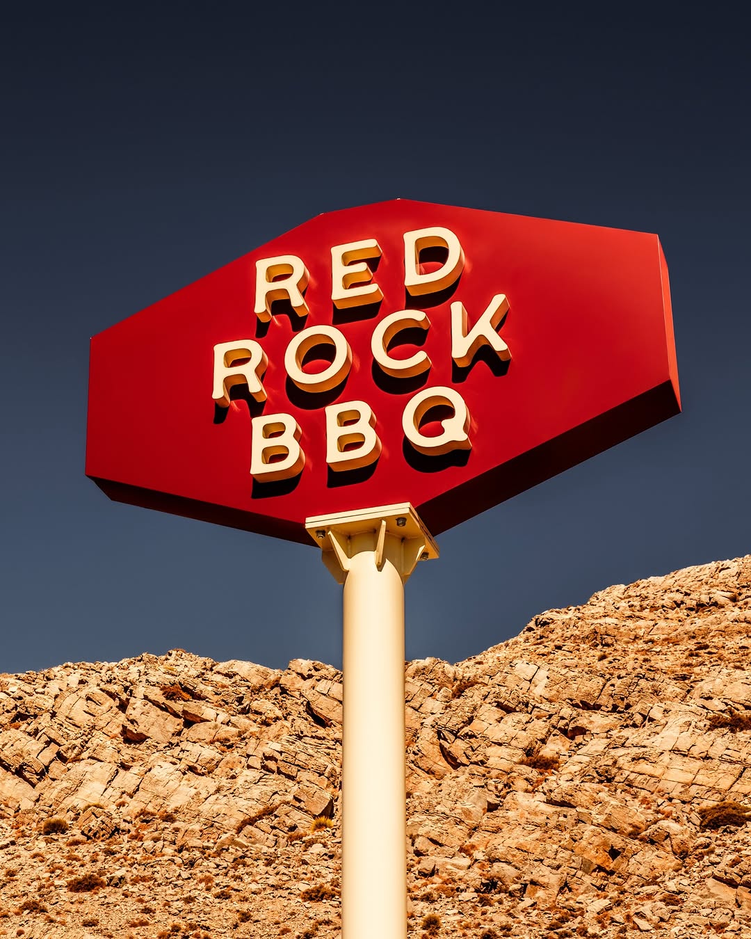 Red Rock BBQ: professional signage photo, clear branding
