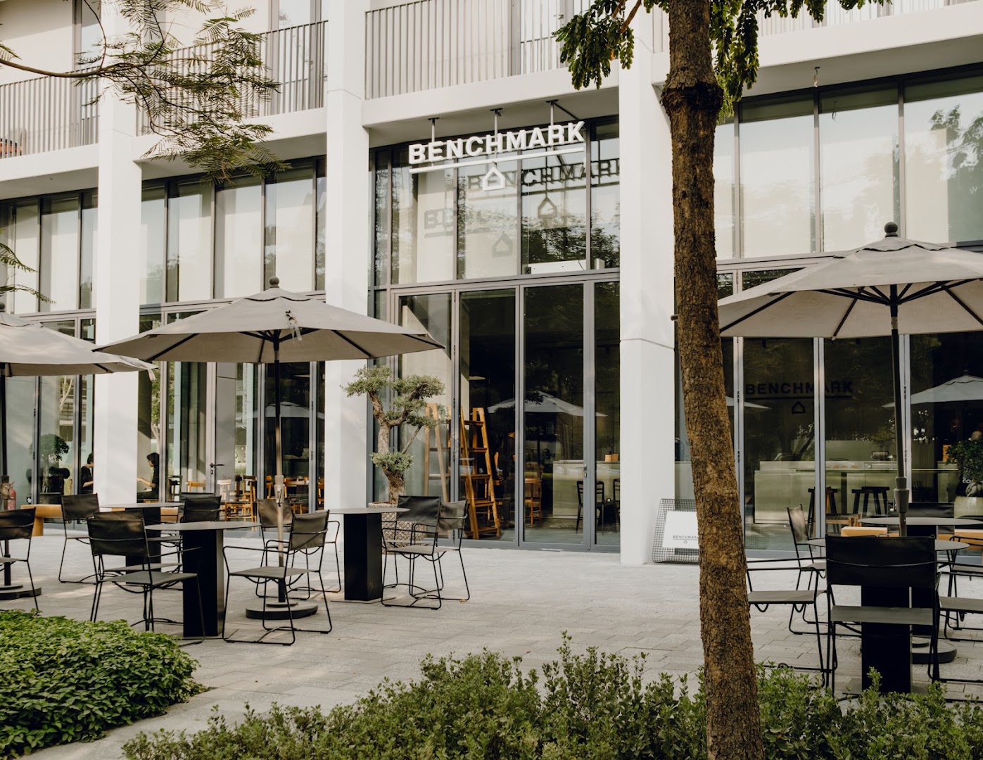 Benchmark Coffee: professional exterior shot of venue