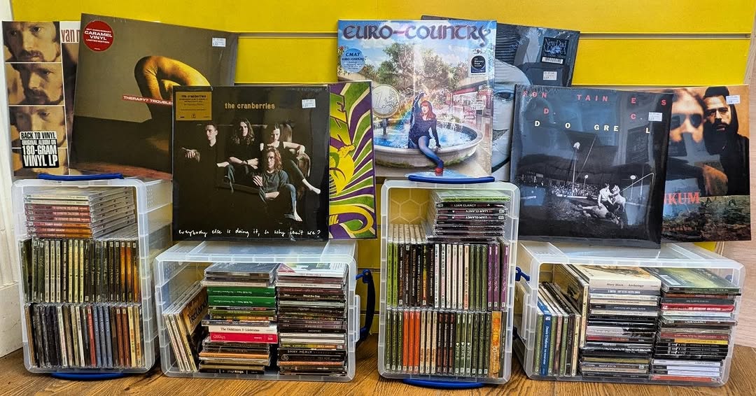Hectic Records: clear display of shop products