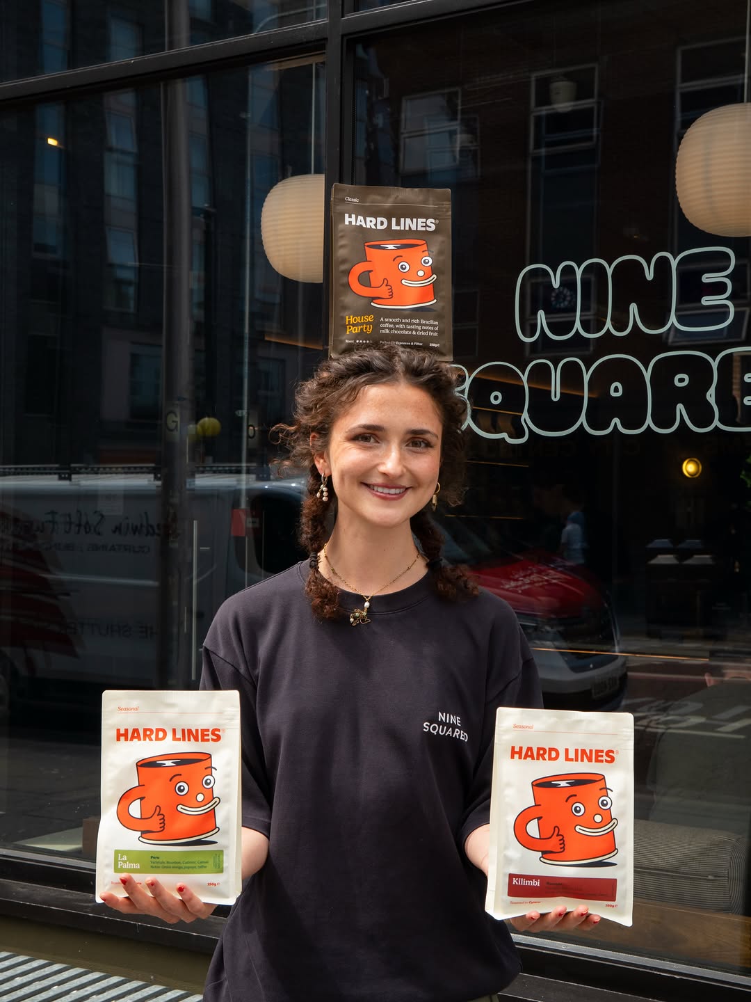 Nine Squared Coffee: professional staff photo with products