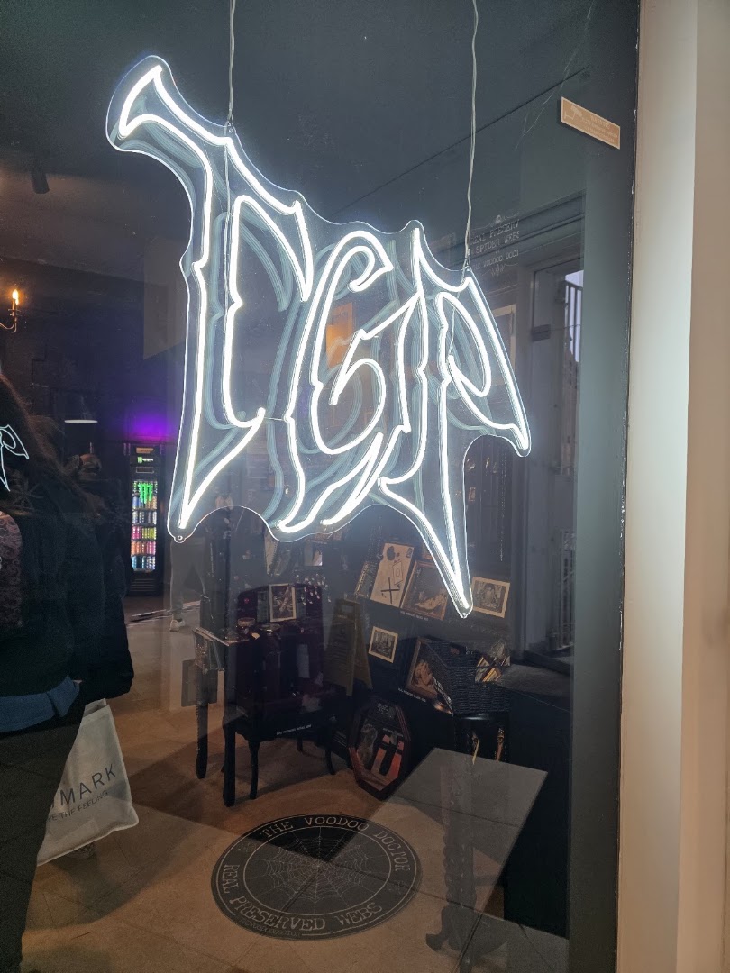 The Goths Playground: clear storefront with branded signage