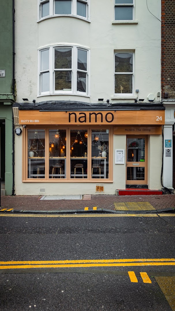 Namo: clear, professional exterior restaurant shot