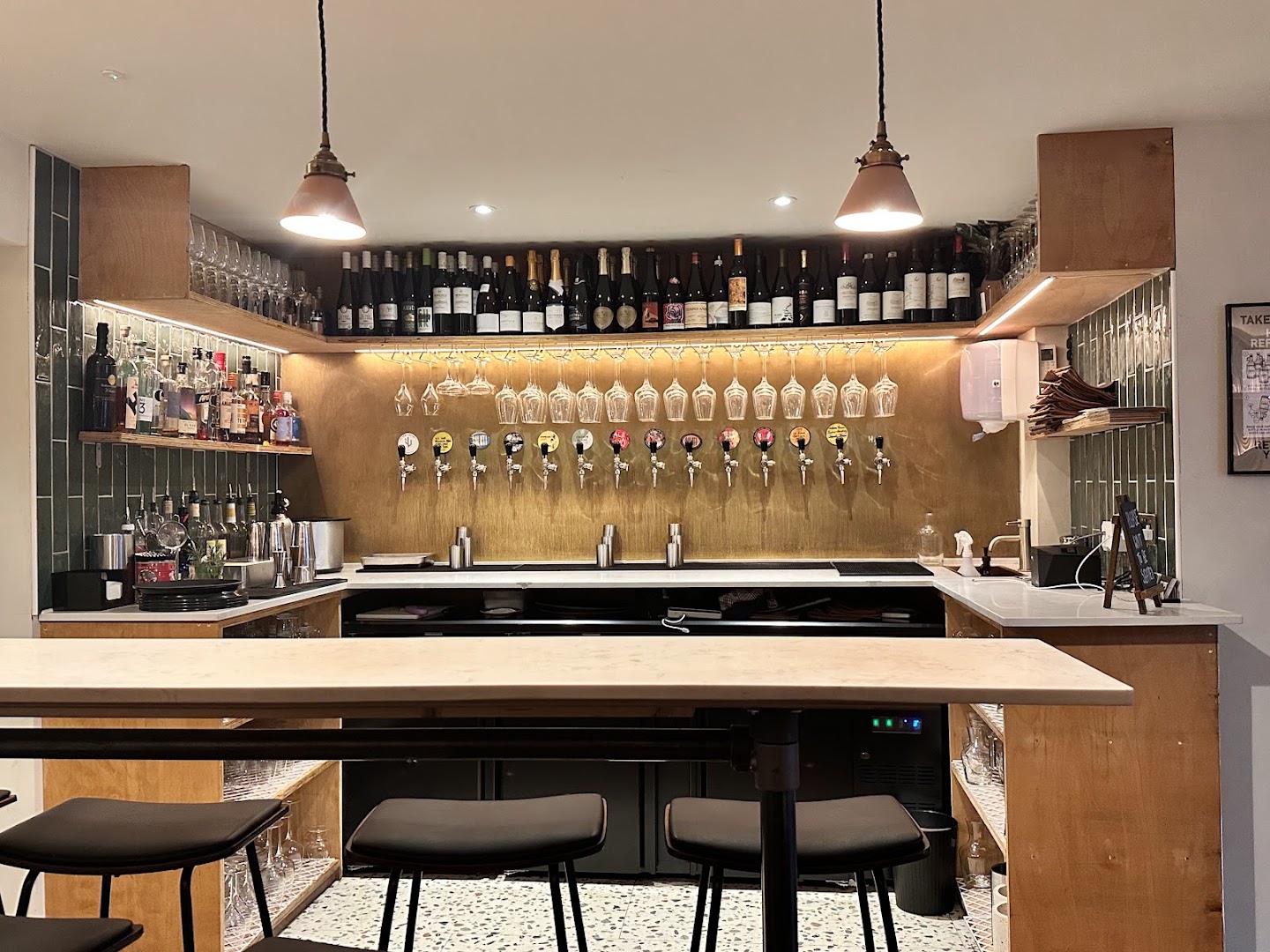 Tapps Wine Bar: clear, professional shot of bar