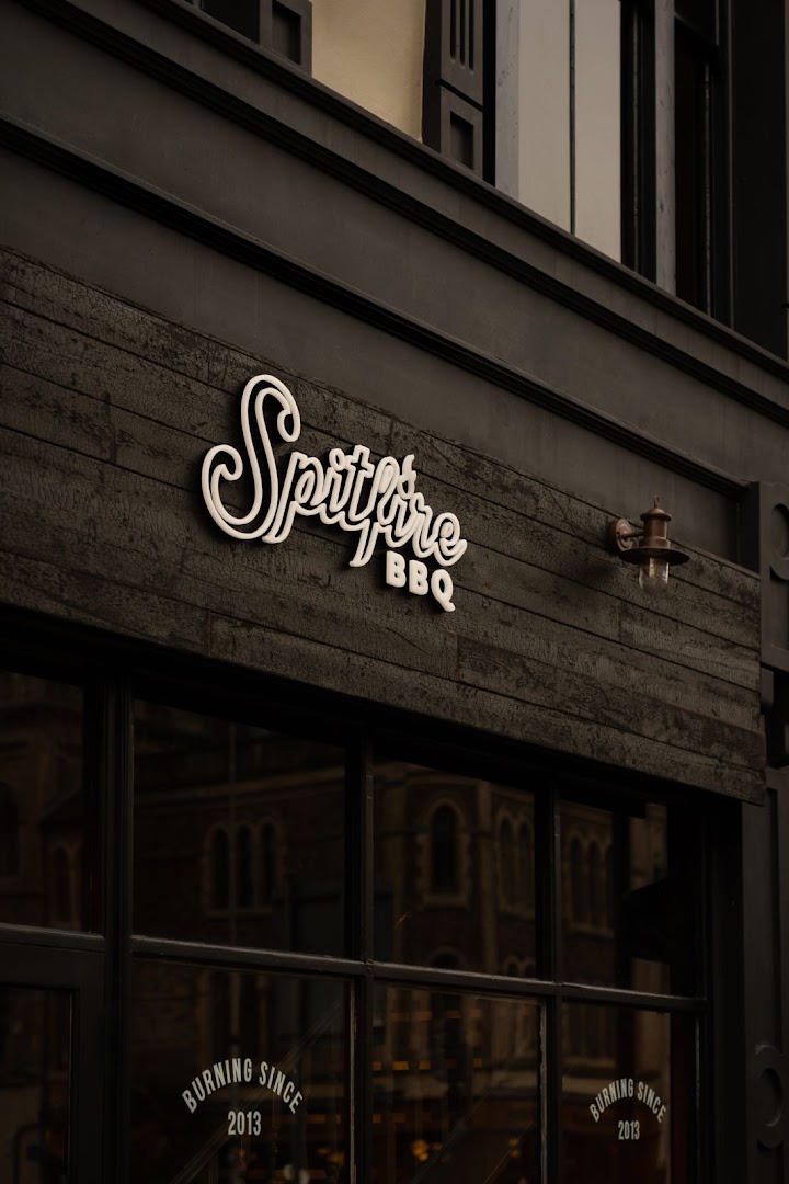 Spitfire Barbecue: professional exterior shot of signage