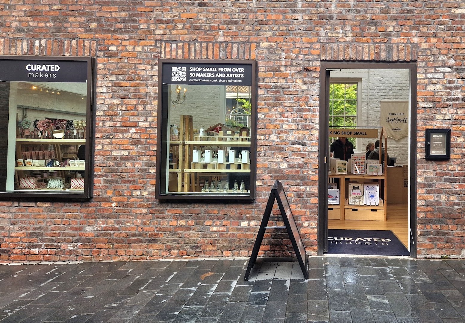 Curated Makers: clear storefront showing shop interior