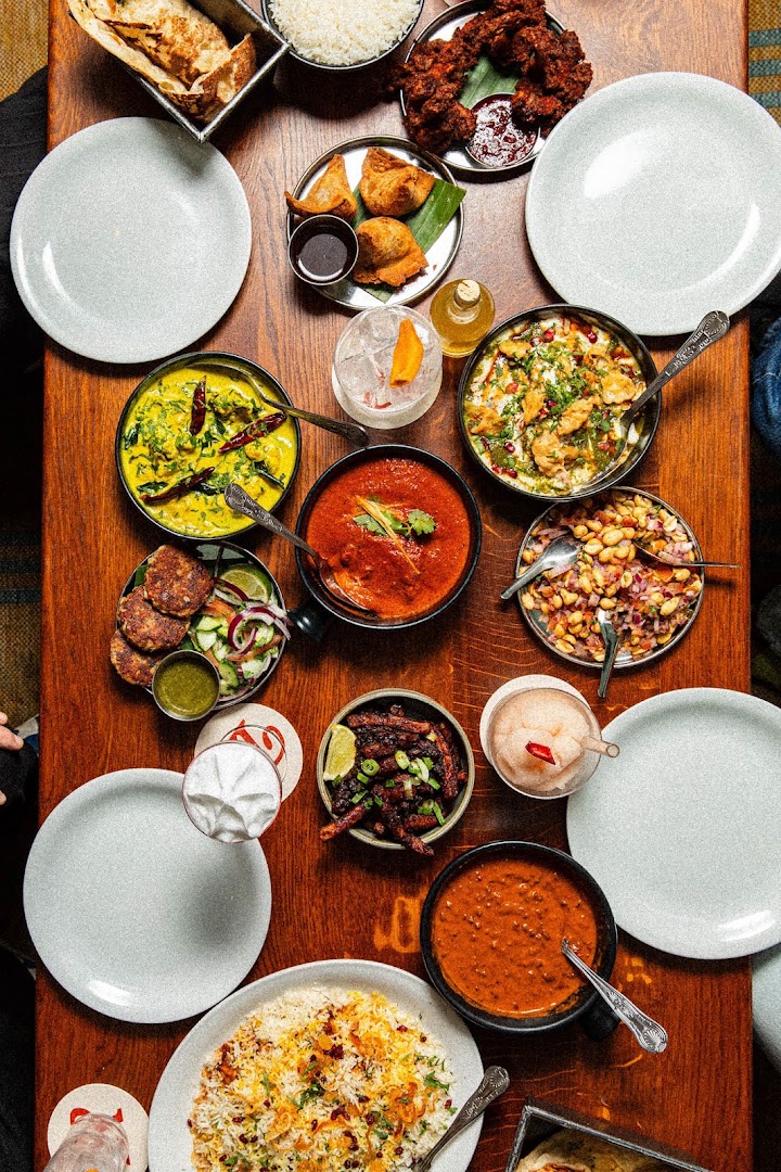 Dishoom Permit Room: high quality, appetizing food spread