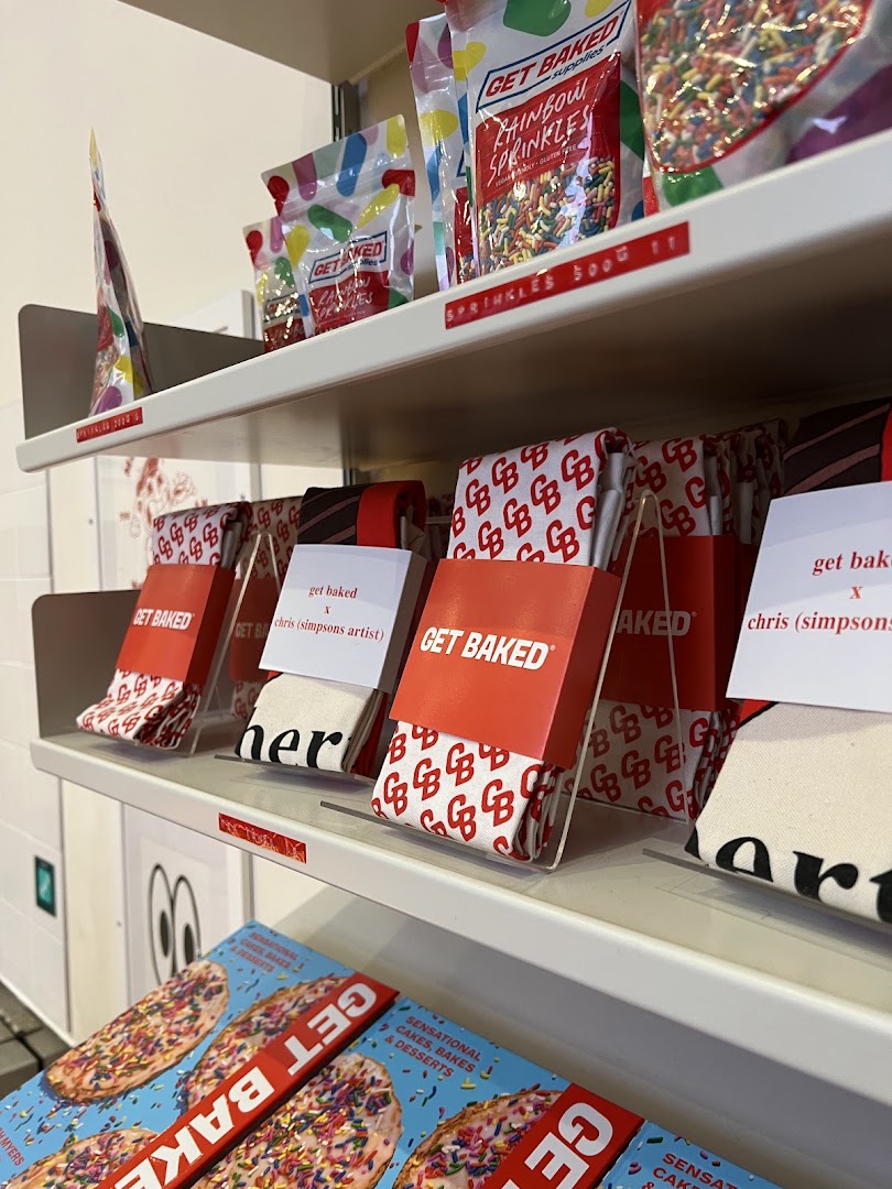 Get Baked: clear display of branded merchandise