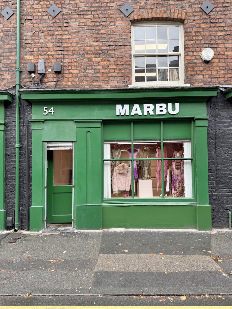MARBU: clear storefront photo of shop