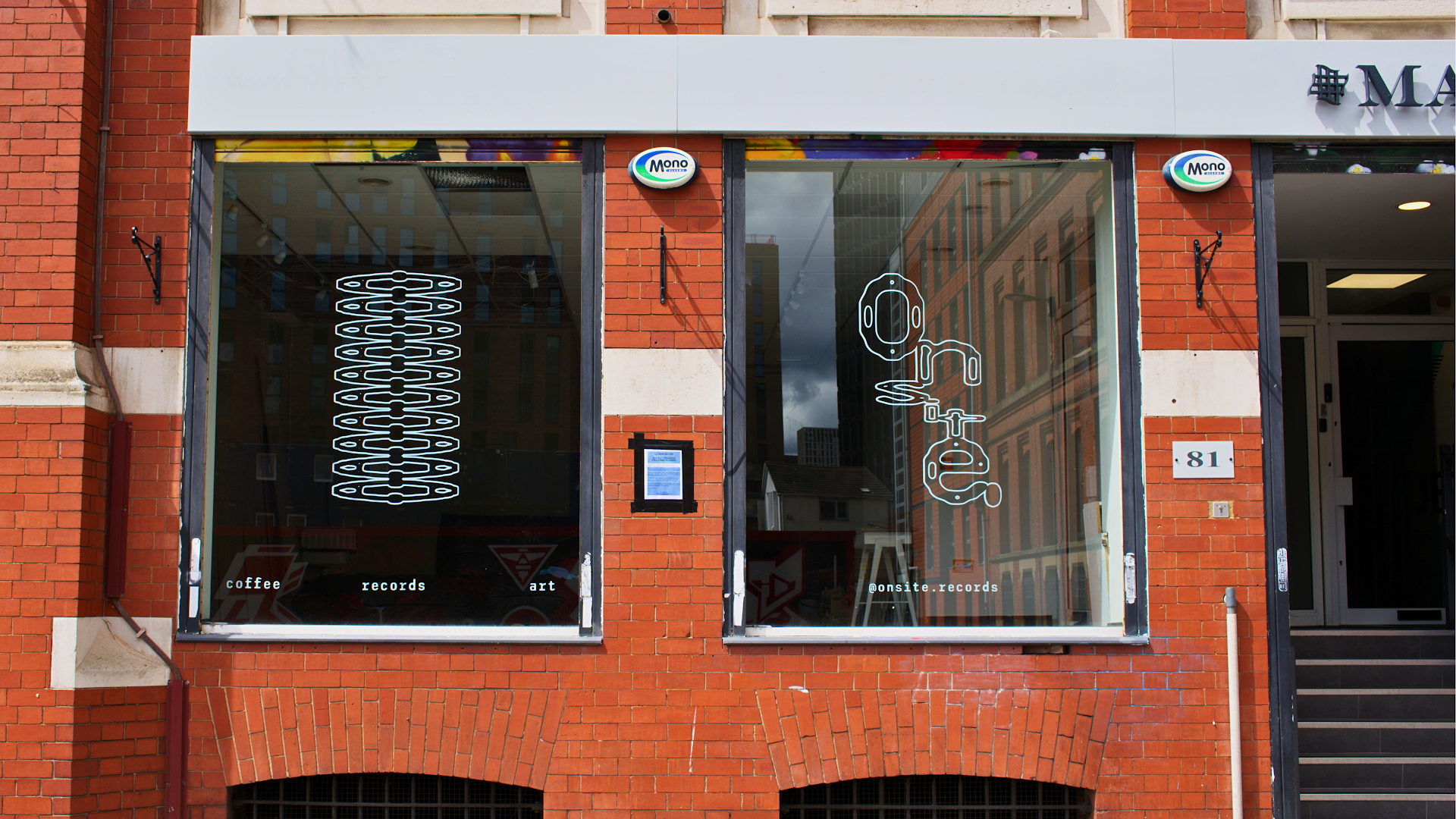 Onsite Records: clear storefront photo of shop