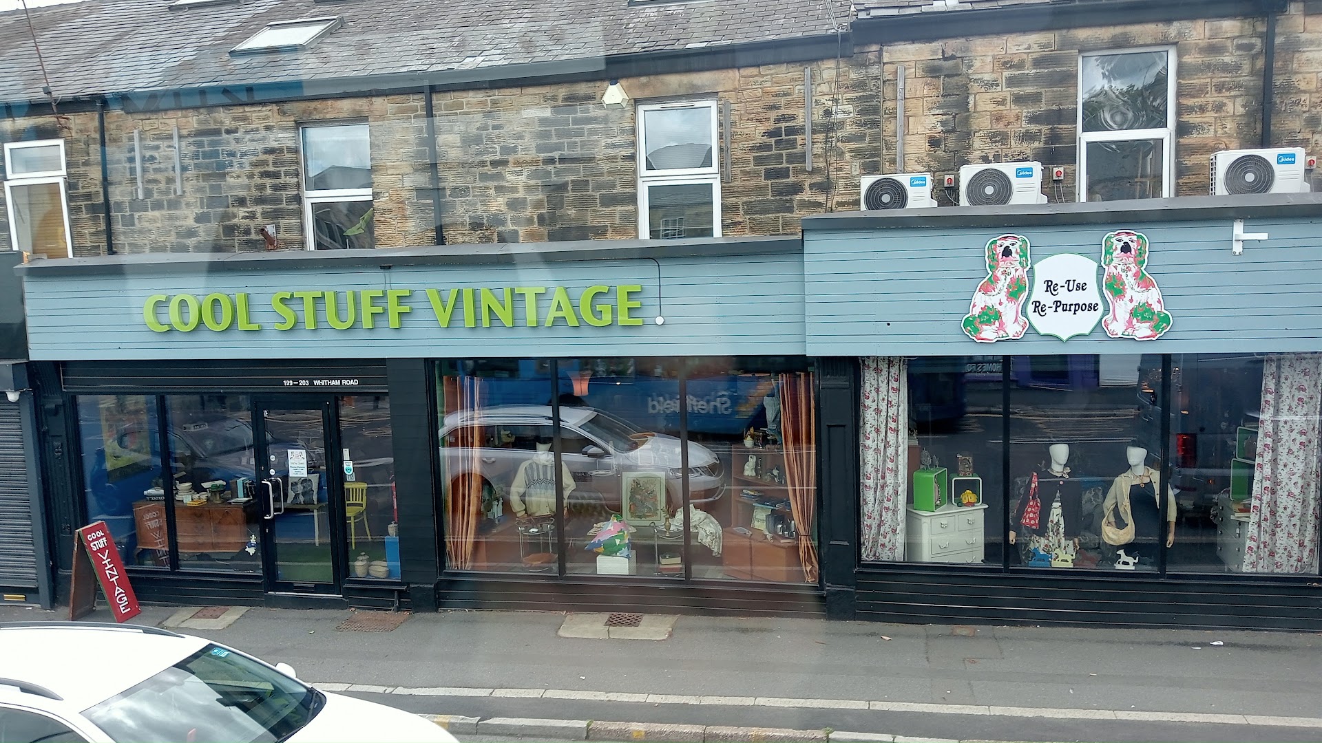 Cool Stuff Vintage: clear storefront photo showing shop