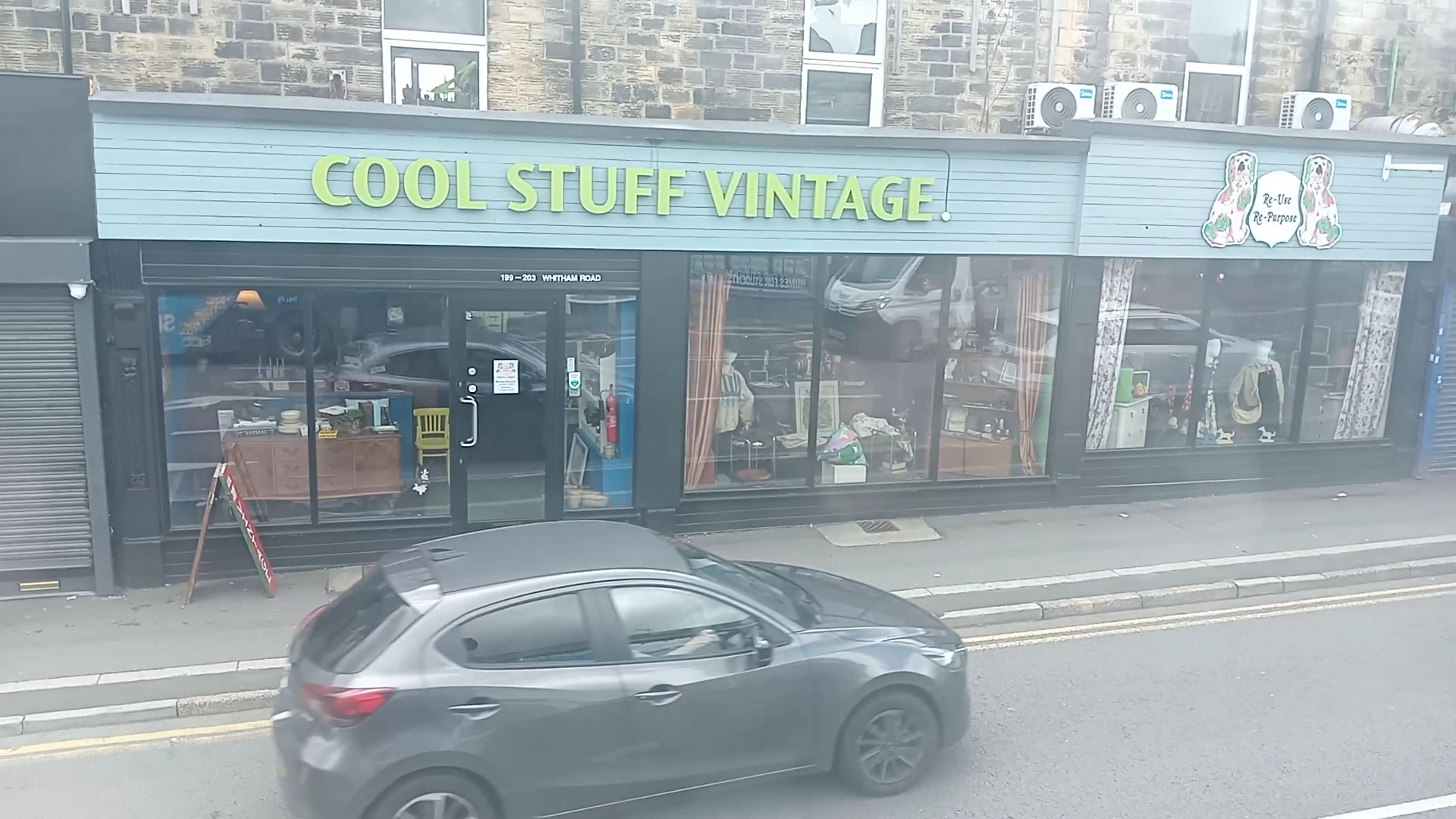Cool Stuff Vintage: clear storefront photo showing shop