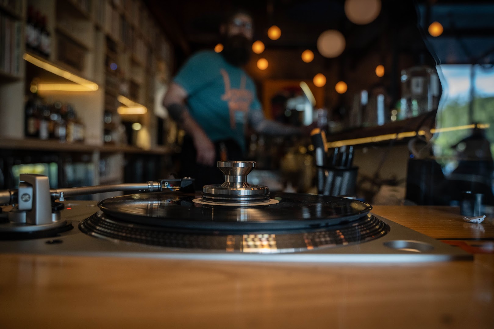 Joyful Noise Listening Lounge and Kitchen: atmospheric shot of venue interior