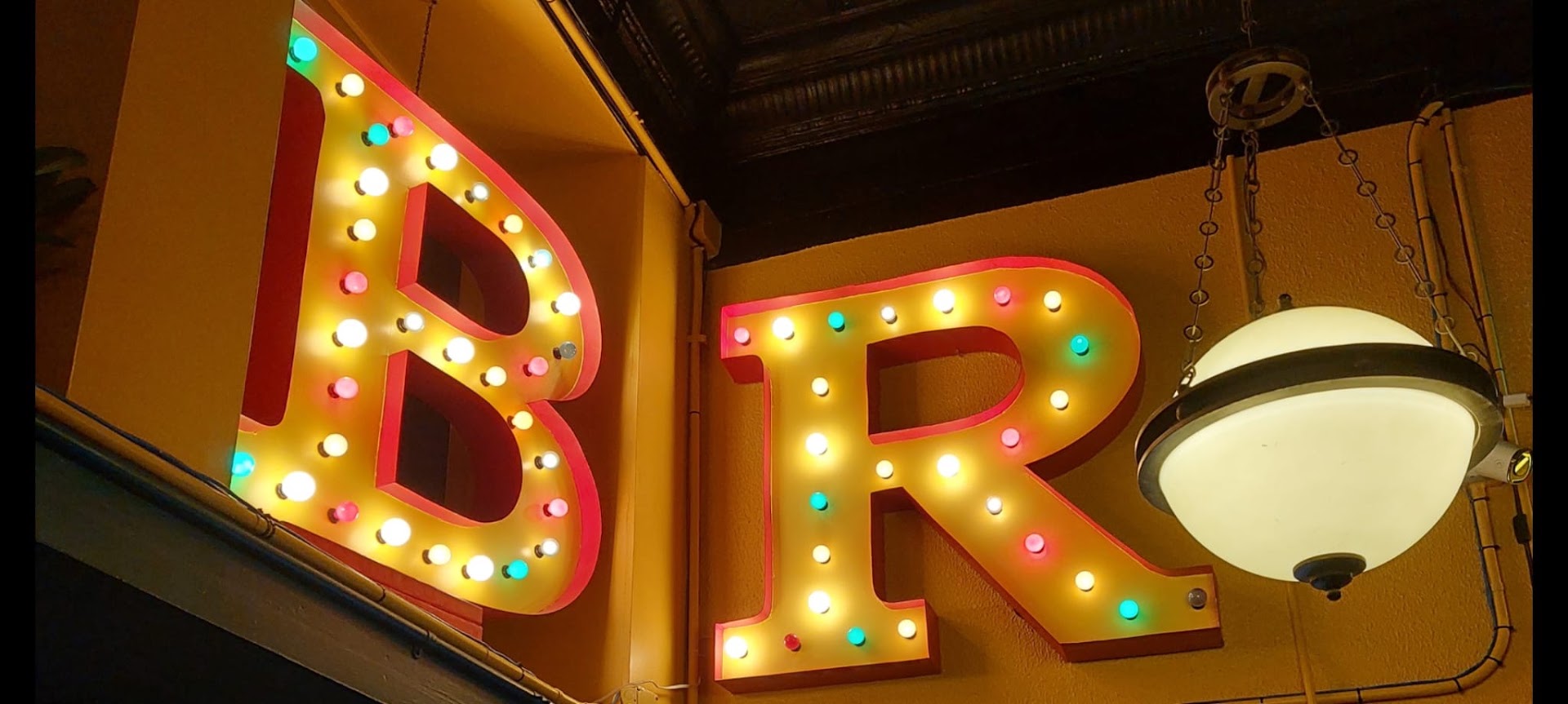 Bottle Rocket: attractive interior signage and lighting