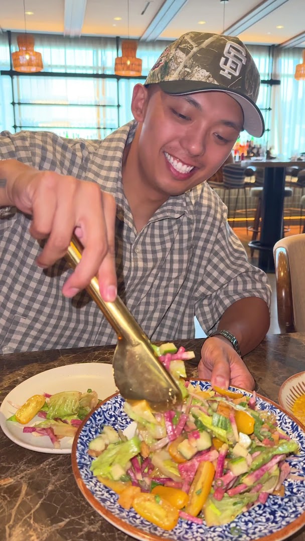 Amaya: happy customer enjoying food
