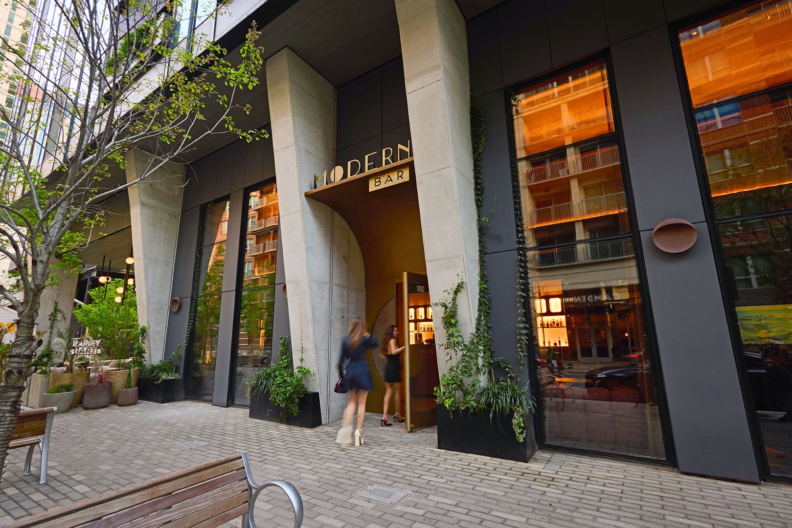 Modern Bar: professional shot of venue exterior