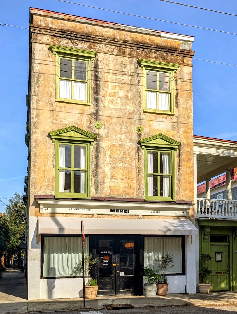 Merci: clear exterior shot of venue