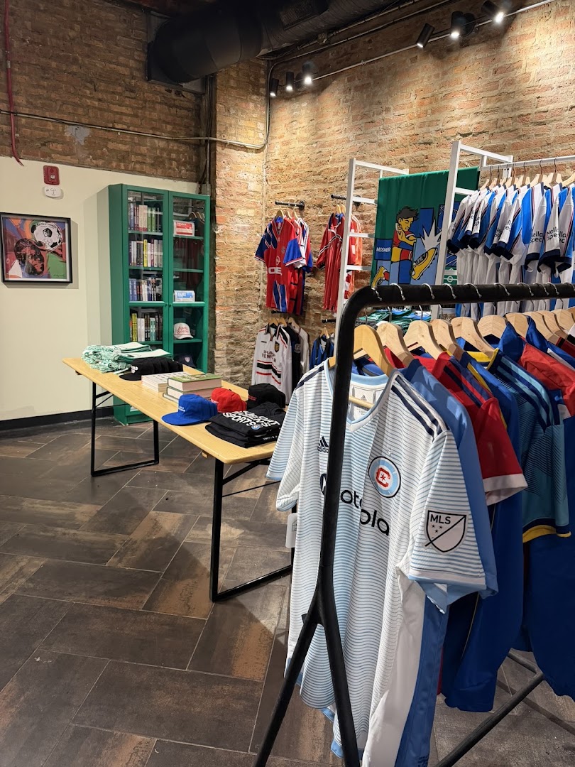 Soccer House: venue interior and merchandise