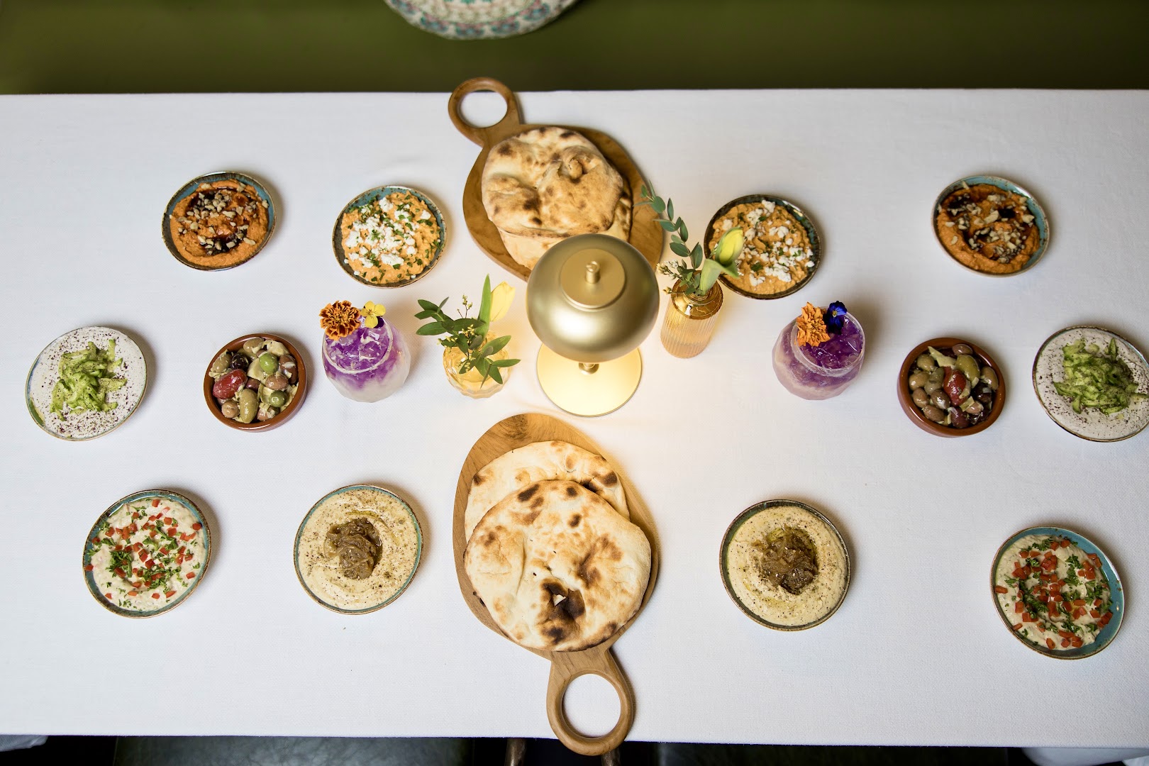 Alára Modern Mediterranean: appetizing, professional overhead food shot