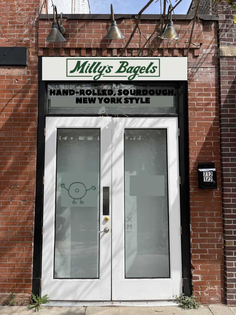 Milly's Bagels: clear photo of storefront exterior