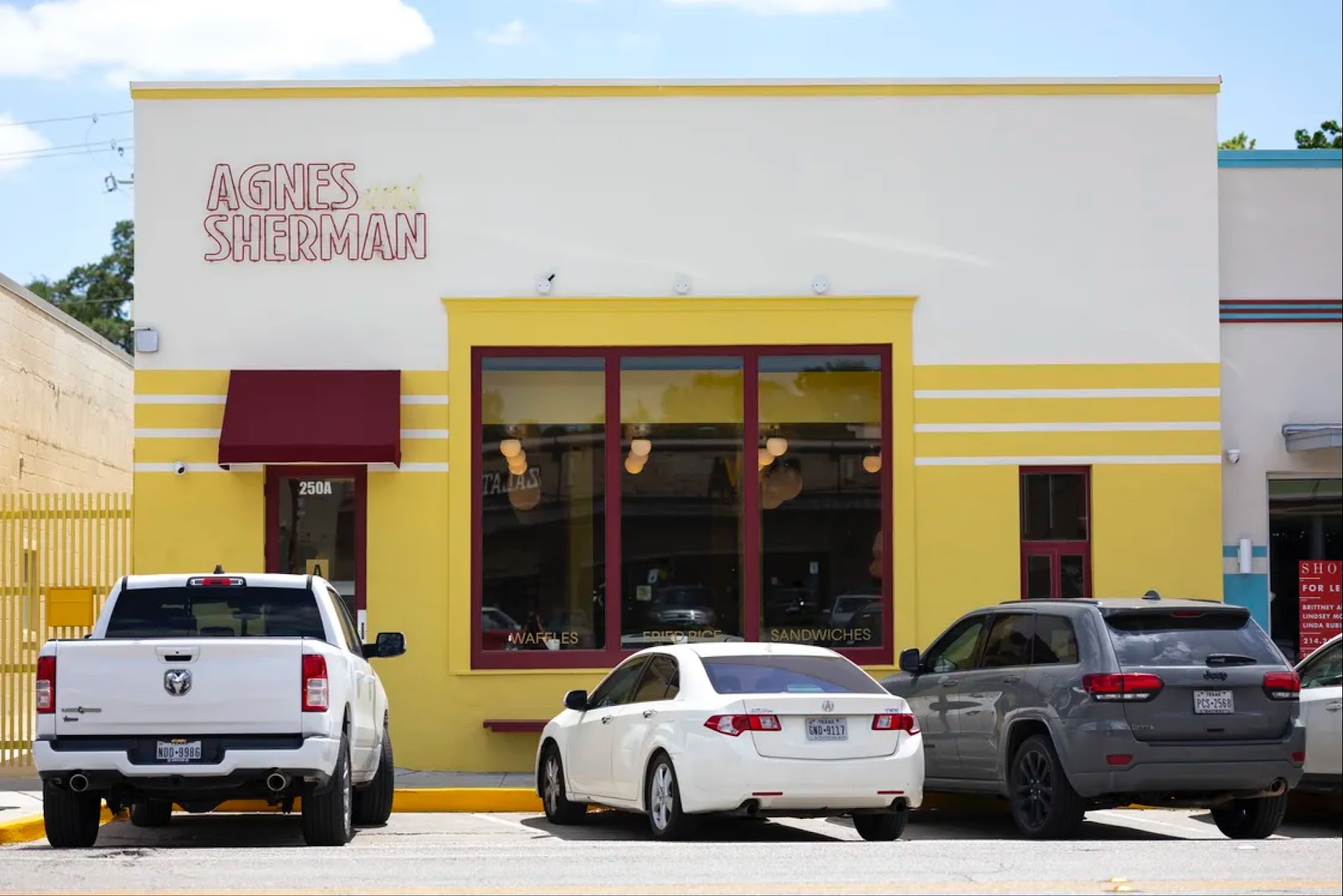 Agnes and Sherman: clear exterior shot of restaurant