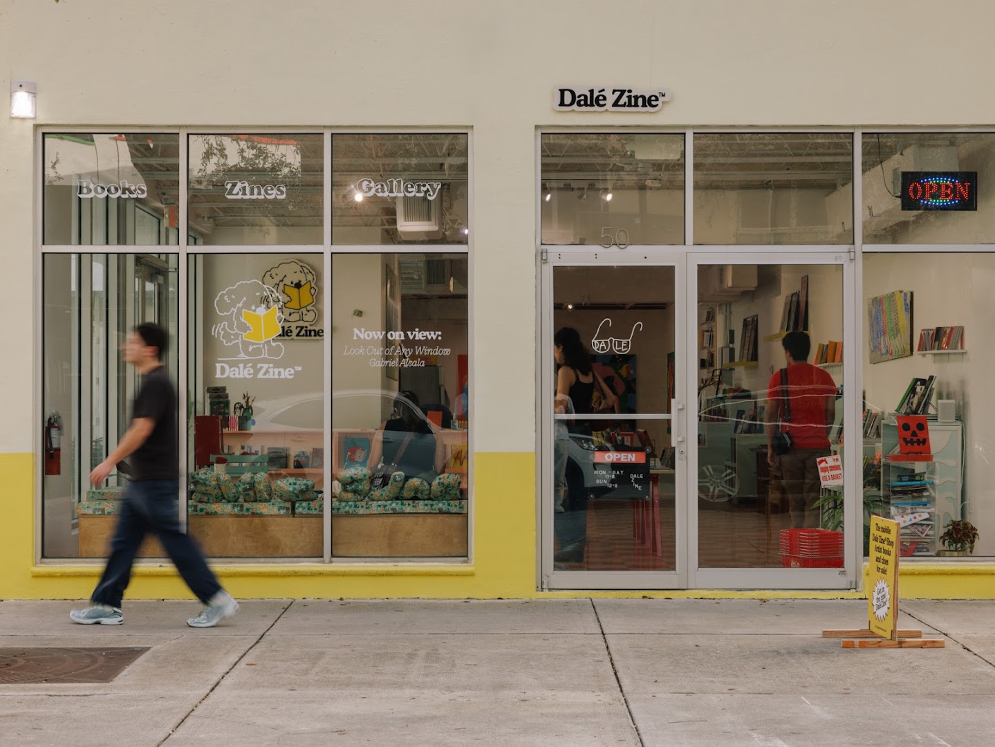 Dale Zine: clear storefront photo showing shop