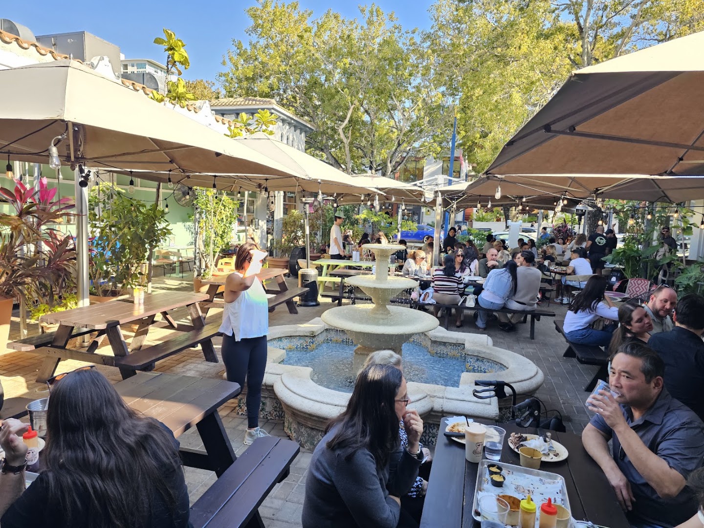 Drinking Pig BBQ: inviting outdoor dining atmosphere