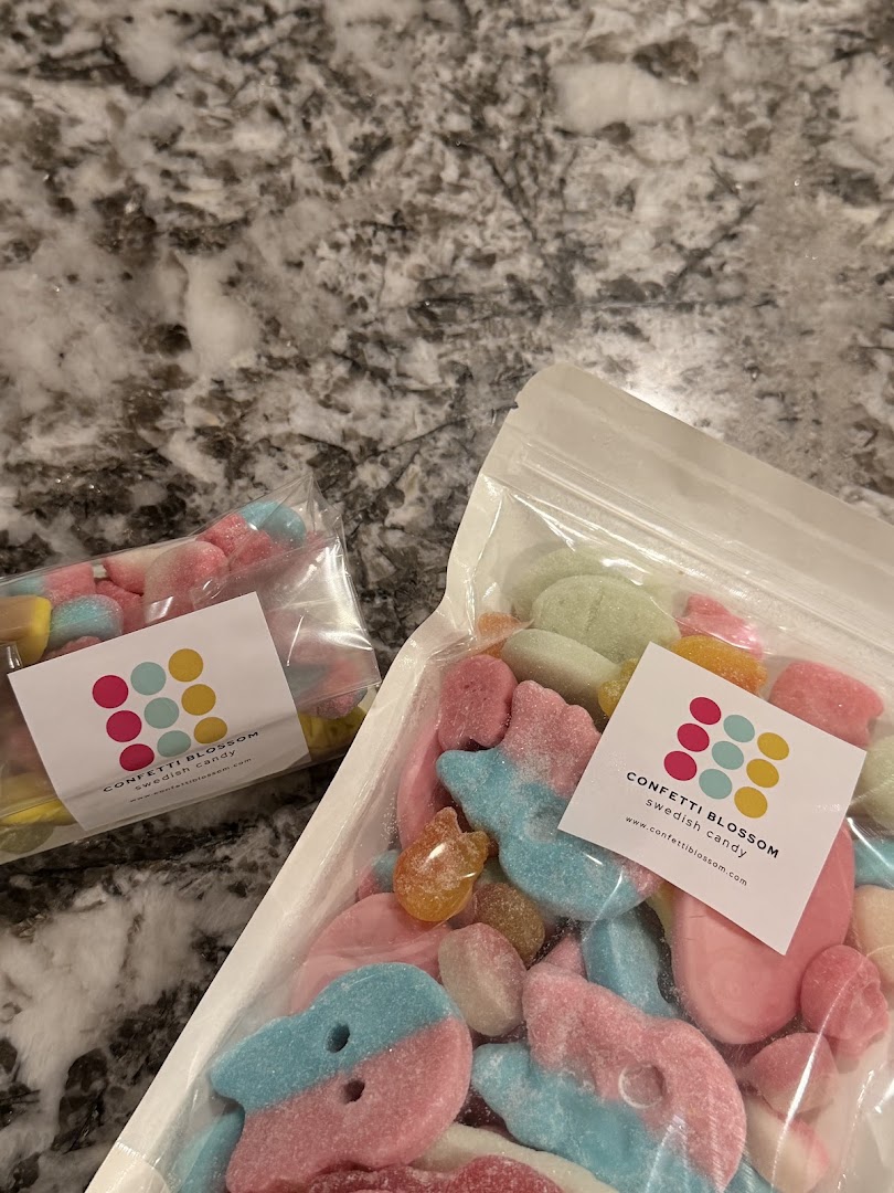 Confetti Blossom: clear product display and branding