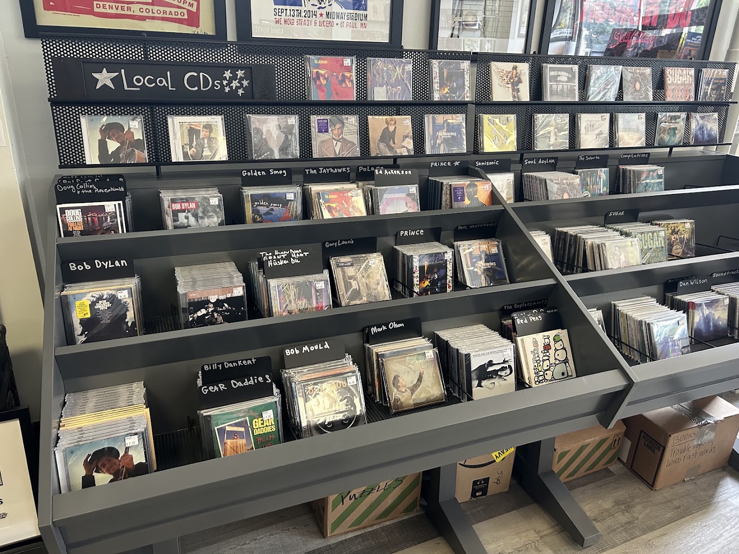 Lucky Cat Records: clear display of shop products