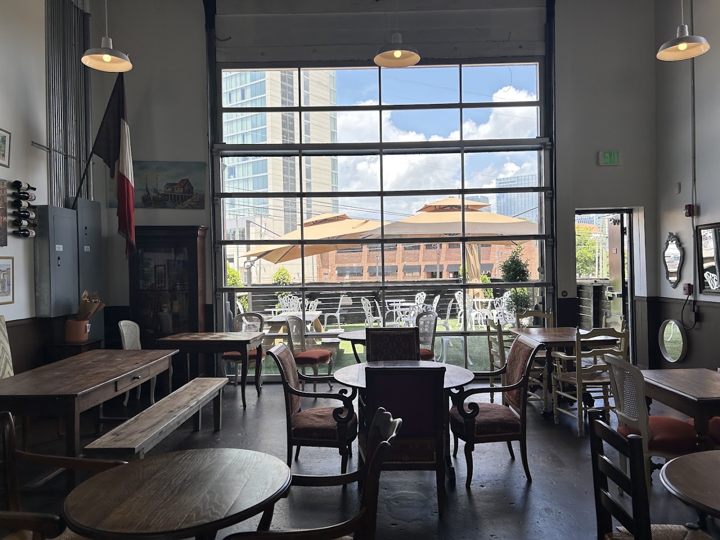 Olala Cafe: inviting interior and terrace view