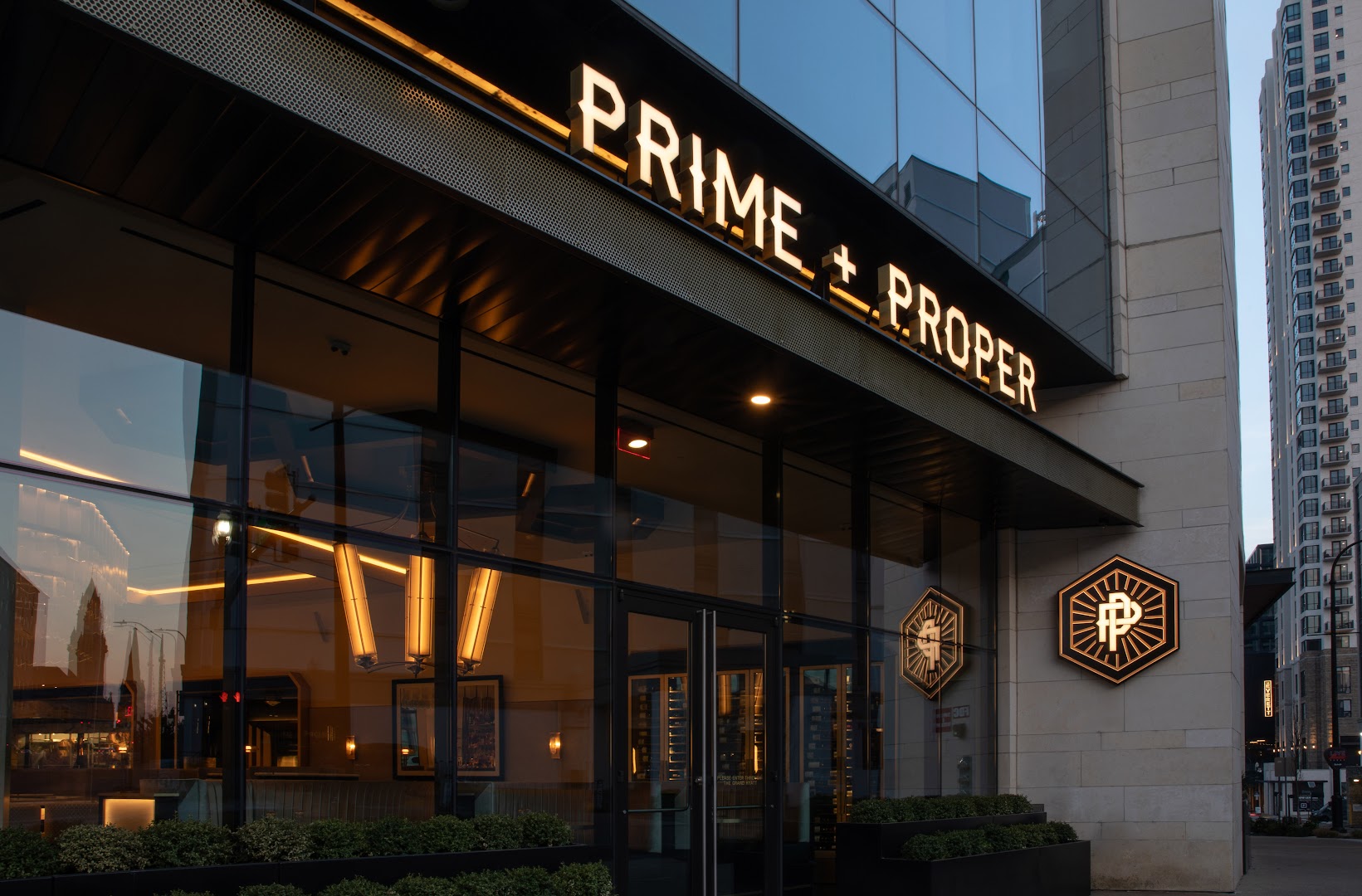 Prime + Proper: professional exterior shot of venue
