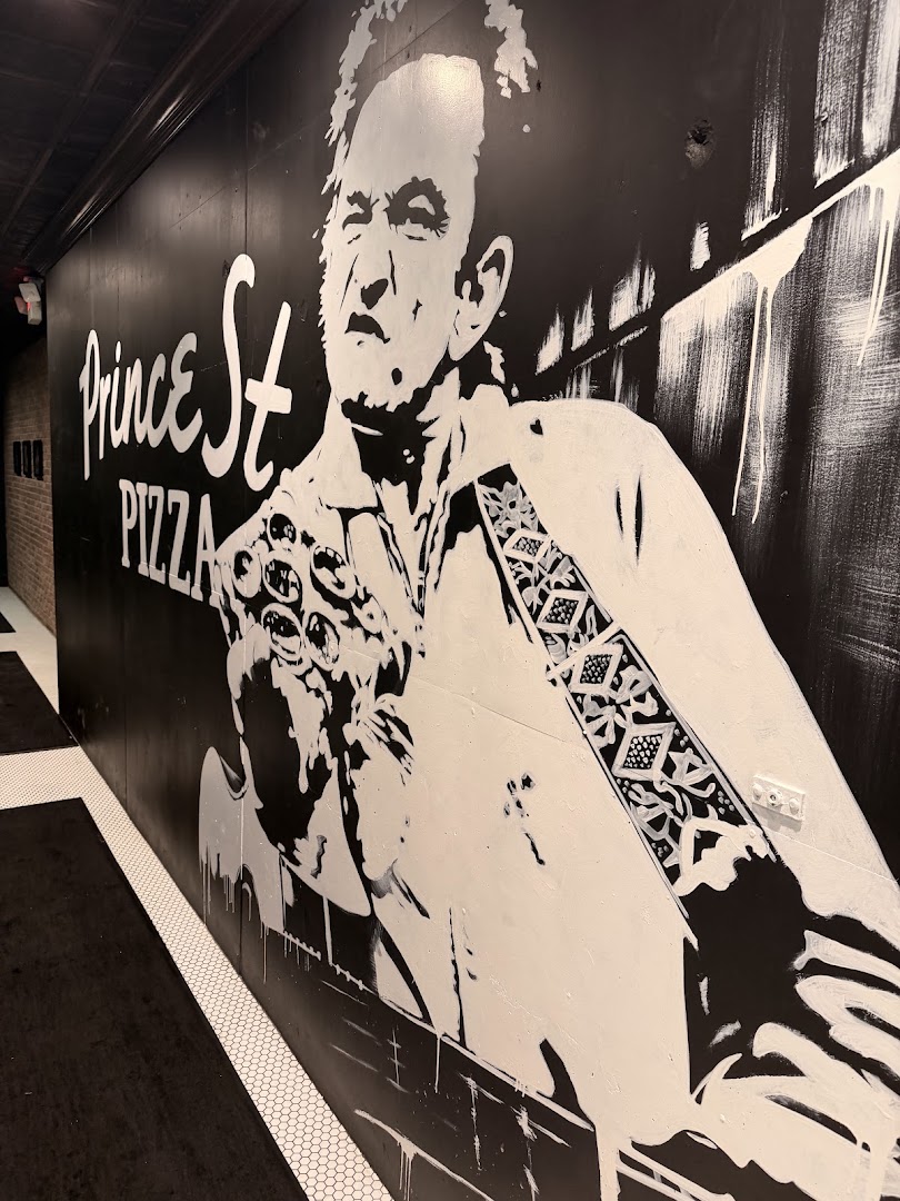 Prince St. Pizza: venue branding and interior