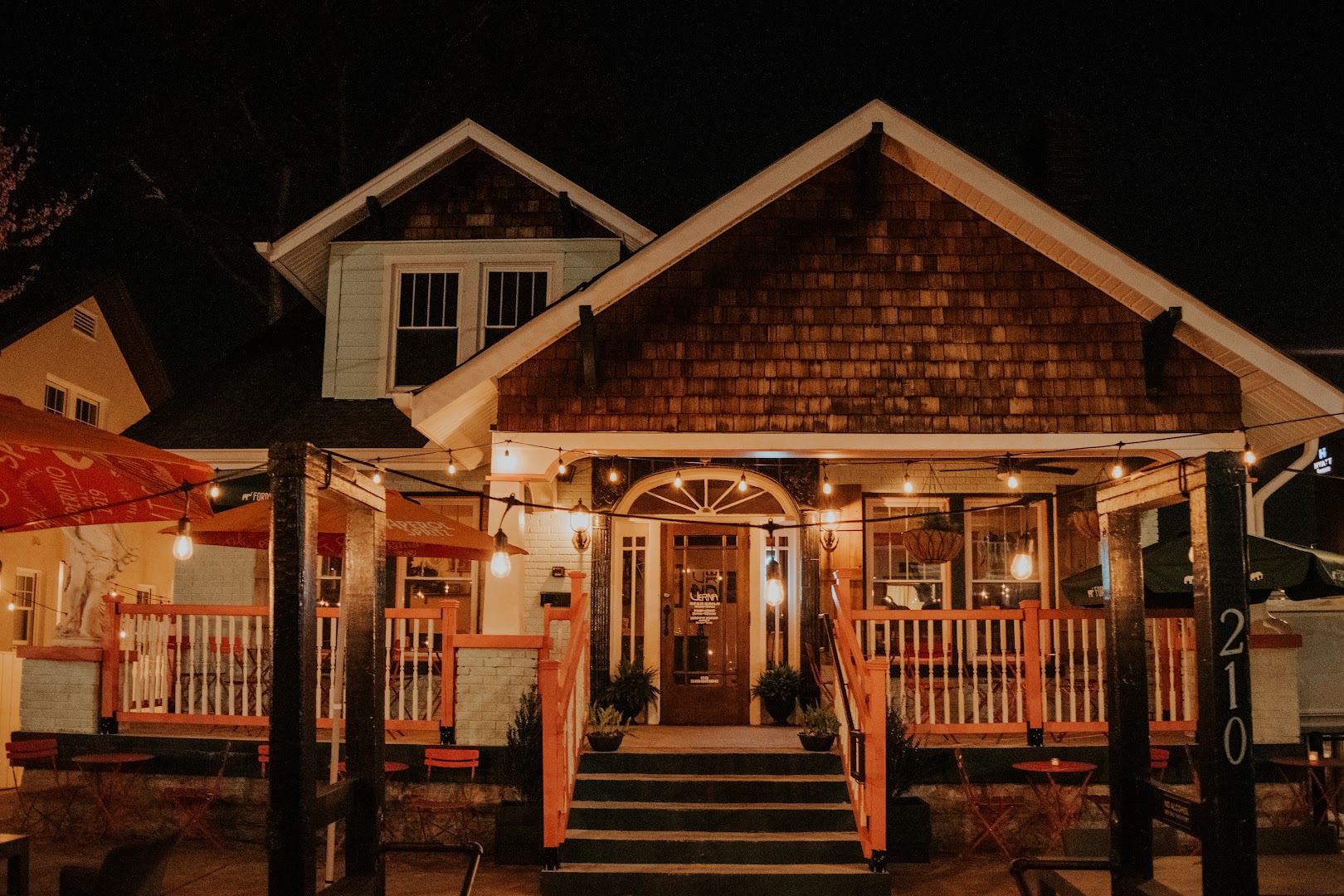 Verna: inviting exterior shot at night