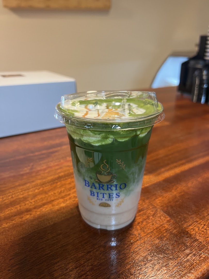 Barrio Bites: clear photo of branded drink