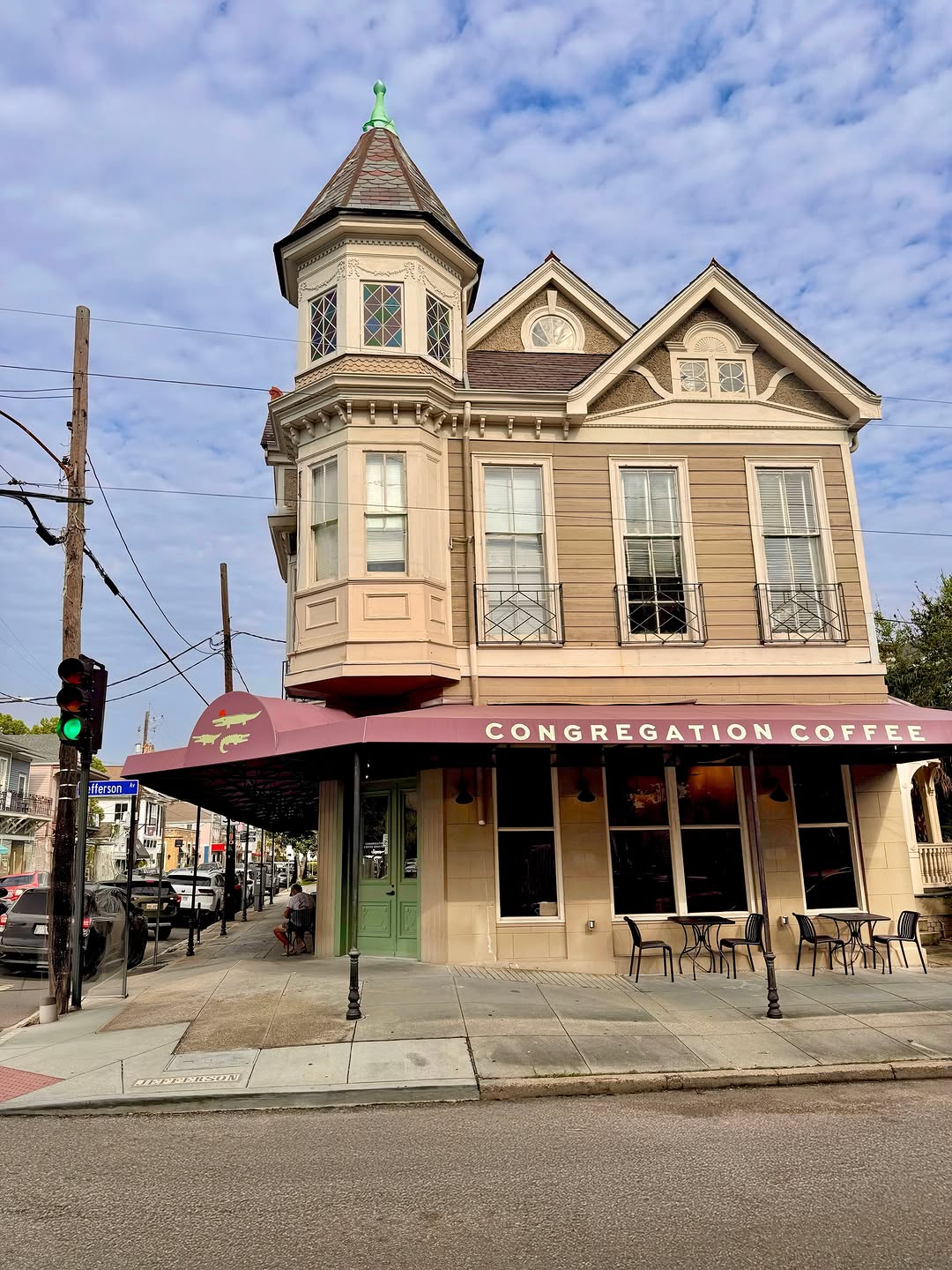 Congregation Coffee Uptown: clear, professional exterior shot