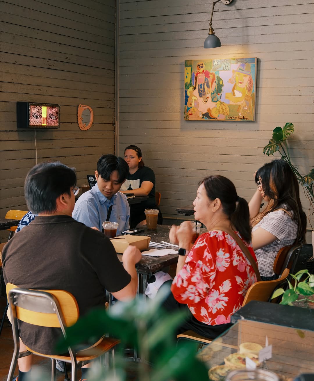 Congregation Coffee Uptown: inviting atmosphere with happy customers