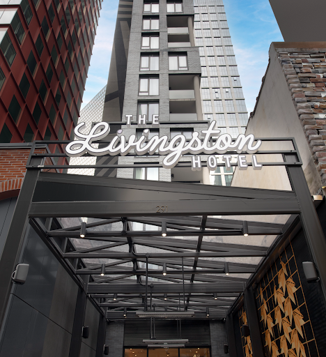 The Livingston: professional exterior shot of hotel