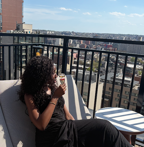 The Livingston: attractive guest enjoying hotel view