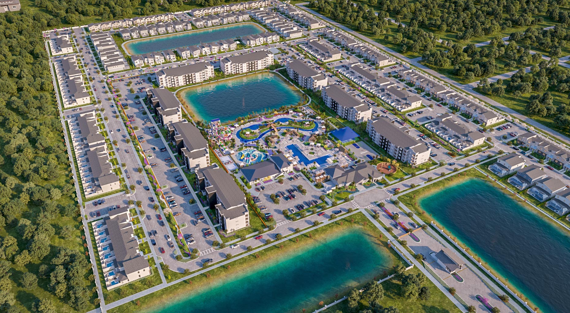 Villatel Resort Orlando: clear aerial view of resort