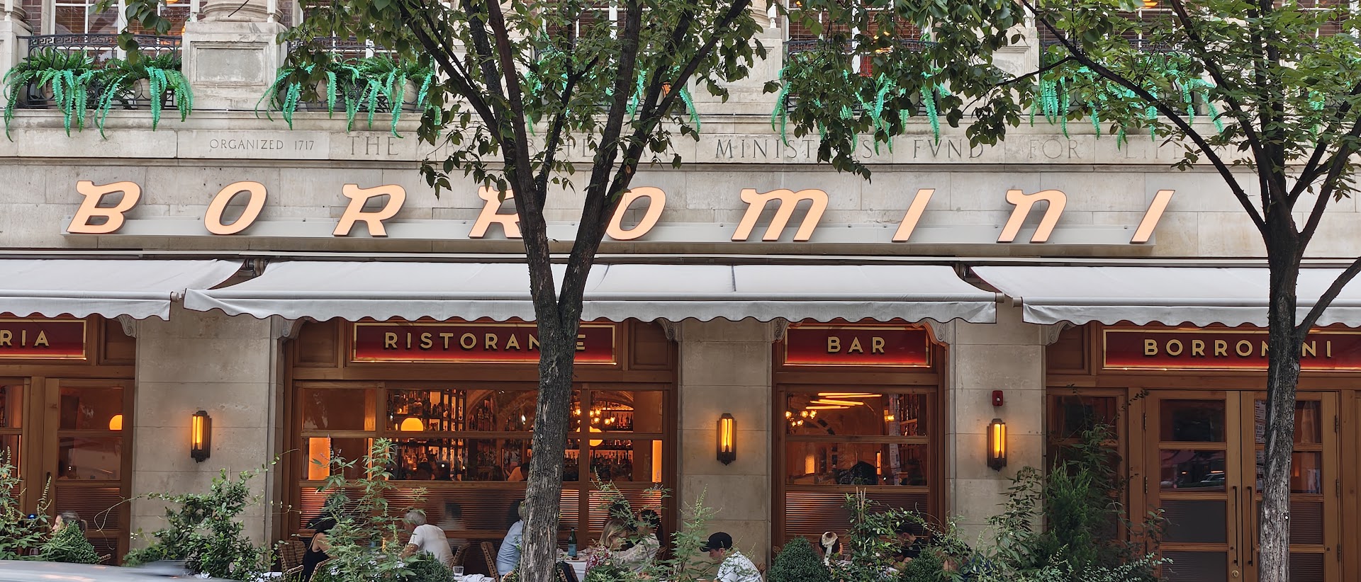 Borromini: clear, professional exterior restaurant shot